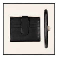 Набор подарочный Solution Superior Duo: ручка шариковая, футляр для кредитных карт, черный фото
