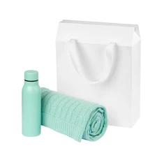 Набор подарочный Sorento: плед, термобутылка, бирюзовый фото