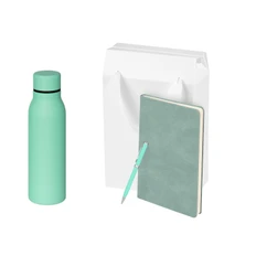 Набор подарочный Sorento: термобутылка, ежедневник недатированный, ручка шариковая, бирюзовый / белый фото