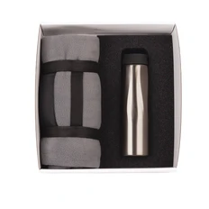 Набор подарочный «Тандем»: термос Calypso, плед «Байкал», серый фото