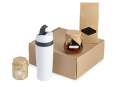 Набор подарочный Tea Cup Superior Honey 2.0: термокружка, чай, варенье, крем-мед, белый фото