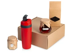 Набор подарочный Tea Cup Superior Honey 2.0: термокружка, чай, варенье, крем-мед, красный фото