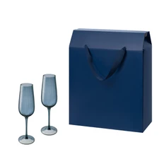 Набор подарочный Toscana: два бокала для шампанского в большом подарочном пакете, зеленый / черный фото