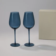 Набор подарочный Toscana: два бокала для вина, серый / синий фото