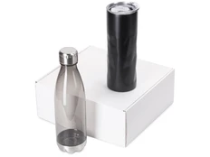 Набор подарочный Water Cross: термокружка вакуумная, бутылка для воды, черный фото