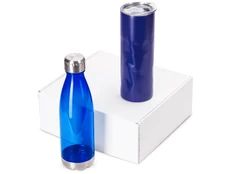 Набор подарочный Water Cross: термокружка вакуумная, бутылка для воды, синий фото