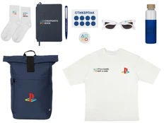 Набор подарочный Welcome Aboard: футболка, бутылка для воды, блокнот, ручка, носки, рюкзак, стикерпак, очки солнечные, ланъярд, держатель для телефона, синий / белый фото