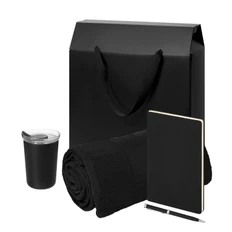 Набор подарочный Welcome Pack Spark: термокружка, ежедневник, ручка, плед, черный фото