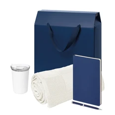 Набор подарочный Welcome Pack Spark: термокружка, ежедневник, ручка, плед, синий фото