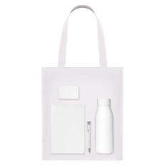 Набор подарочный Welcome Pack: термобутылка, ежедневник, ручка, зарядное устройство, шопер, белый фото