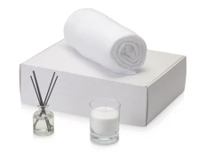 Набор подарочный White Light 2.0: плед, диффузор, свеча насыпная, белый фото