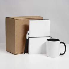 Набор подарочный White Veil: блокнот, ручка, кружка, белый / черный фото