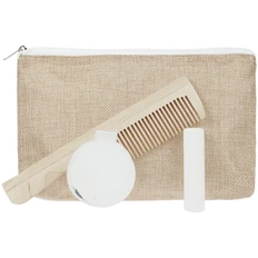 Набор Pretty Woman, ver.2: косметичка, зеркало, расческа, гигиеническая помада, бежевый фото