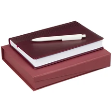 Набор Prizma: ежедневник А5, ручка шариковая Prodir DS4 PMM-P, бордовый фото