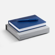 Набор Prizma: ежедневник недатированный и ручка шариковая, синий фото