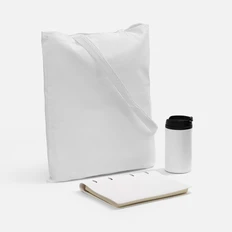 Набор Ringo Walk: недатированный ежедневник, термостакан, холщовая сумка, белый фото