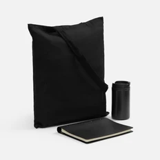 Набор Ringo Walk: недатированный ежедневник, термостакан, холщовая сумка, черный фото
