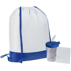 Набор Road Kid: стакан-раскраска, рюкзак, головоломка, синий / белый фото