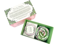 Набор «Русские в моде»: платок «Ландыши» и свеча «Весенние цветы», розовый / зеленый фото