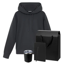 Набор с одеждой Alex: худи, термокружка, блокнот, ручка, XL, черный фото