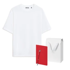 Набор с одеждой Kris: футболка, блокнот, ручка, 3XL/4XL, белый / красный фото