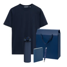 Набор с одеждой Kris: футболка, бутылка для воды, ежедневник недатированный, ручка, XL, синий фото