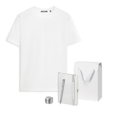 Набор с одеждой Kris: футболка, колонка, ежедневник недатированный, ручка, XL, белый / серебристый фото