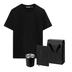 Набор с одеждой Kris: футболка, термокружка, блокнот, ручка, L, синий фото