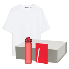 Набор с одеждой Portobello Rust Neo: футболка, бутылка для воды, блокнот, шариковая ручка, 3XL/4XL, красный / белый фото