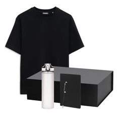 Набор с одеждой Portobello Rust Neo: футболка, бутылка для воды, блокнот, шариковая ручка, M, черный фото