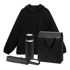 Набор с одеждой Rissman: ветровка, зонт складной, термос, XL/2XL, черный фото