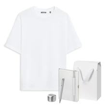 Набор с одеждой Rust: футболка, колонка, ежедневник недатированный, ручка, 3XL/4XL, белый / серебристый фото