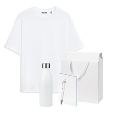 Набор с одеждой Rust: футболка, термобутылка, ежедневник недатированный, ручка, XL/2XL, белый фото