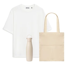 Набор с одеждой Rust: футболка, термобутылка, шопер, XL/2XL, белый / бежевый фото