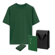 Набор с одеждой Rust: футболка, внешний аккумулятор 5000 mAh, блокнот, ручка шариковая, 3XL/4XL, зеленый фото