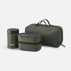 Набор с термосом и контейнерами в термосумке Thermos Jea 800, хаки фото
