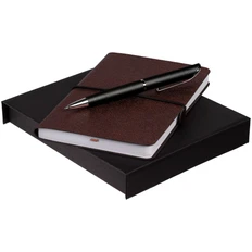 Набор Saffian Mini: блокнот, ручка шариковая Glide, коричневый фото