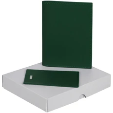 Набор Shall Mini: обложка на паспорт, чехол для пропуска, зеленый фото