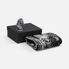 Набор «Шевалье»: плед, свеча фигурная, черный фото