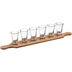 Набор шотов Pasabahce Partymaker, ver.2: подставка, 6 стопок, крафт / прозрачный фото