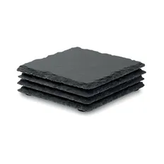 Набор Slate4: 4 костера из сланца, черный фото