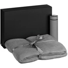 Набор Soft Embrace: плед Plush, термос с ситечком Percola, серый фото