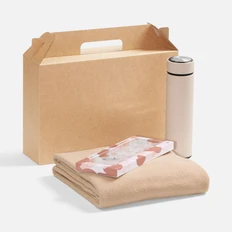 Набор Softone: термос, флисовый плед, пастила, бежевый фото