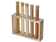 Набор специй и приправ Eat & Bite Delish: адыгейская соль, специи для мяса и дичи, хмели-сунели, чеснок сушеный измельченный, смесь перцев, подставка, крафт фото