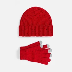Набор Spotti: шапка и сенсорные перчатки, красный фото