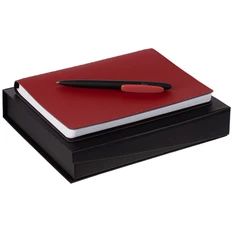 Набор Spring Shall: ежедневник недатированный, ручка шариковая, красный / черный фото