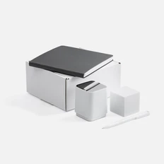 Набор Square: колонка, блокнот, антистресс, ручка шариковая, белый фото