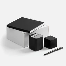 Набор Square: колонка, блокнот, антистресс, ручка шариковая, черный фото