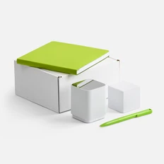 Набор Square: колонка, блокнот, антистресс, ручка шариковая, зеленый фото
