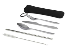 Набор столовых приборов Sheen, серебристый / черный фото